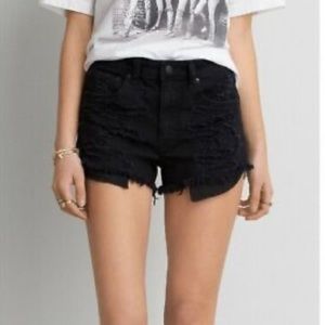 MUDD FLX Stretch Black Distressed Jean Shorts with Extra Long Lace Pockets 15
